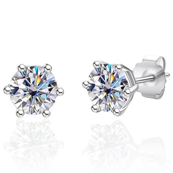 Certified 4ct. t.w. Diamond Stud Earrings 18k Gold over Italy Silver - Picture 1 of 16